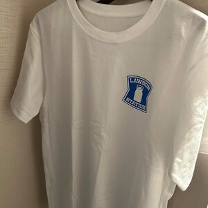 White T-Shirt with Blue Lawson Station Logo